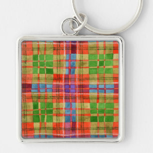 MAC RAE TARTAN Premium Square Keychain