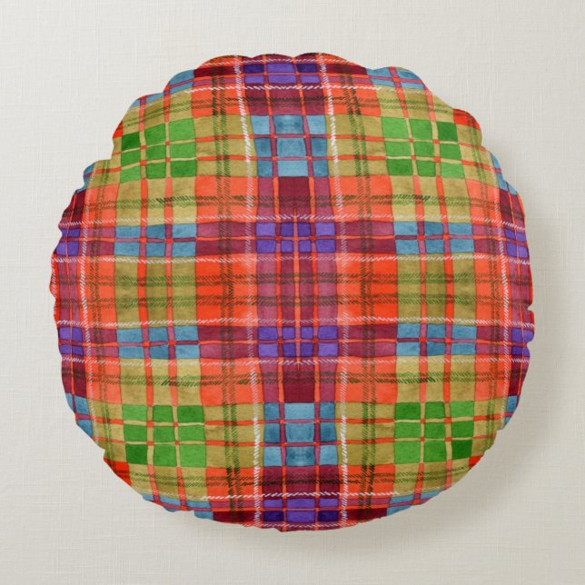 MAC RAE TARTAN Round Throw Pillow (Front)