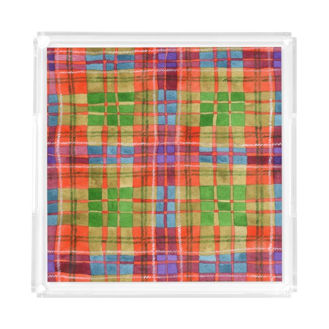 MAC RAE TARTAN Square Acrylic Tray (Front)