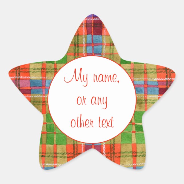 MAC RAE TARTAN Star Matte Stickers (Front)