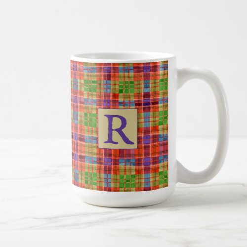 MAC RAE TARTAN Tall White Mug  Initial