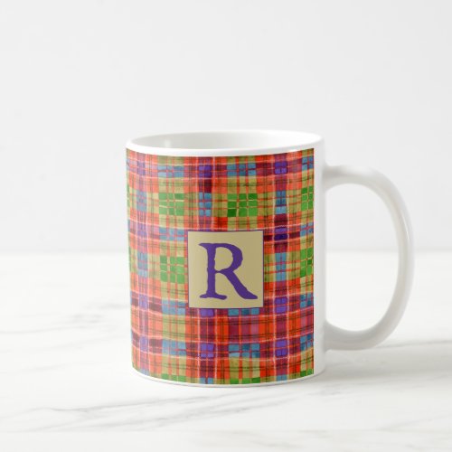 MAC RAE TARTAN White Mug  Initial