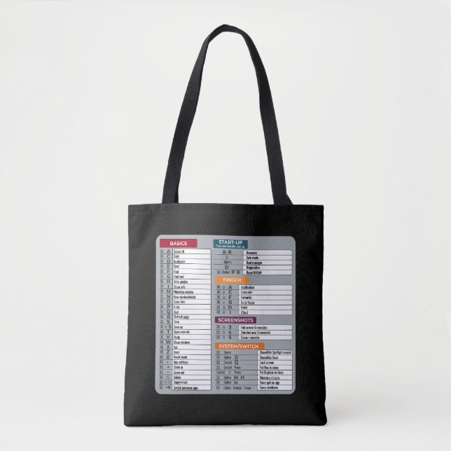 mac shortcut macos computer geek technology apple  tote bag (Front)