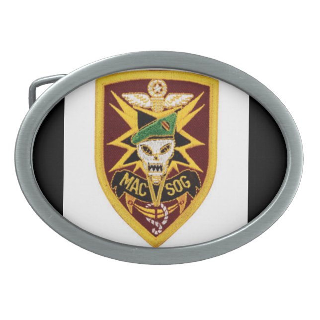 Mac Sog Vietnam Oval Belt Buckle (Front)