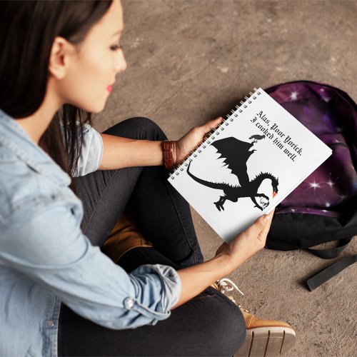 Macaber Dragon with skull _ Shakespeare humor Notebook
