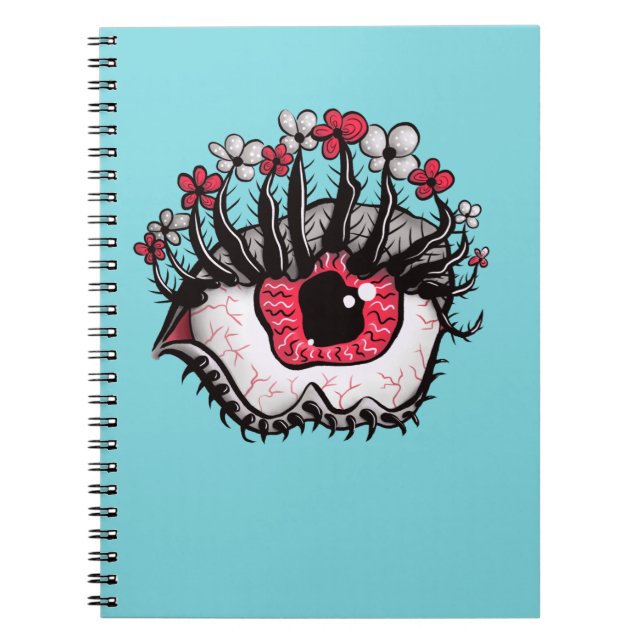 Macaber Eye Melt Creepy Psychedelic Dark Art Notebook (Front)