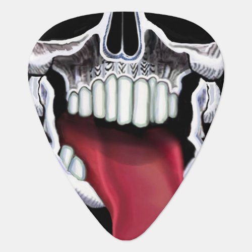 Macabre Art Grinning Skull Guitar Pick