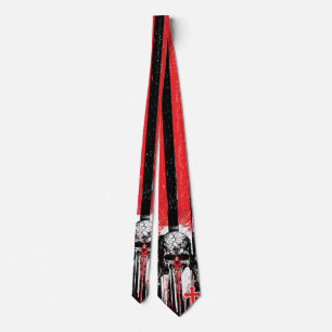 Macabre Elegance: Skulls and Crosses in Gothic Cha Neck Tie