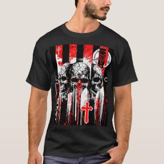 Macabre Elegance: Skulls and Crosses in Gothic Cha T-Shirt