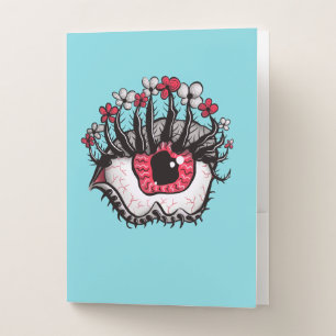 Macabre Eye Creepy Witchy Goth Pocket Folder