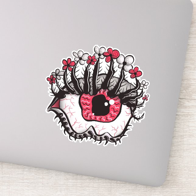 Macabre Eye Creepy Witchy Goth Sticker (Detail)