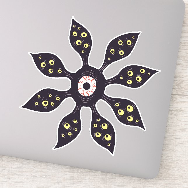 Macabre Eye Horror Art Halloween Sticker (Detail)