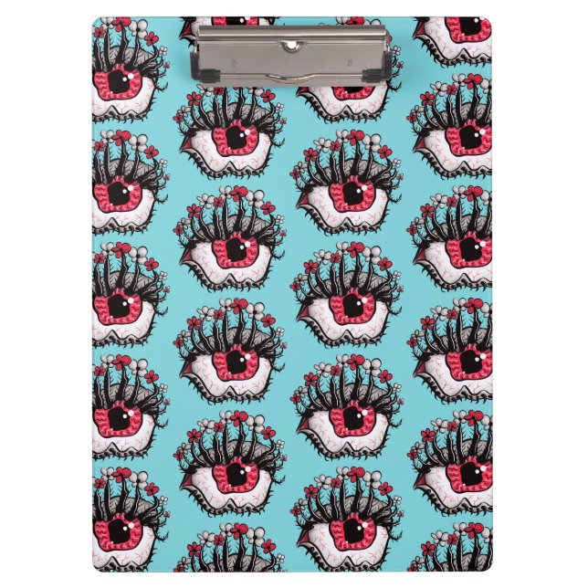 Macabre Eye Melt Creepy Psychedelic Dark Art Clipboard (Front)