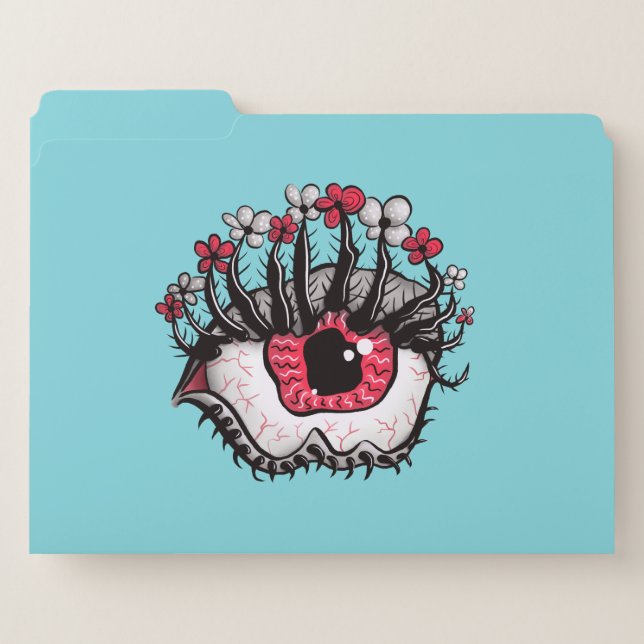 Macabre Eye Melt Creepy Psychedelic Dark Art File Folder (Front Left)