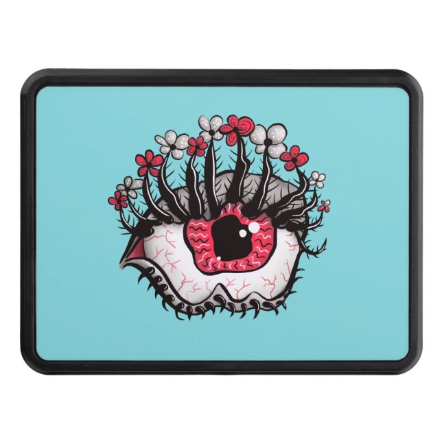 Macabre Eye Melt Creepy Psychedelic Dark Art Hitch Cover (Front)