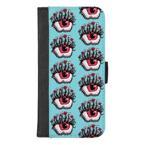 Macabre Eye Melt Creepy Psychedelic Dark Art iPhone 87 Plus Wallet Case