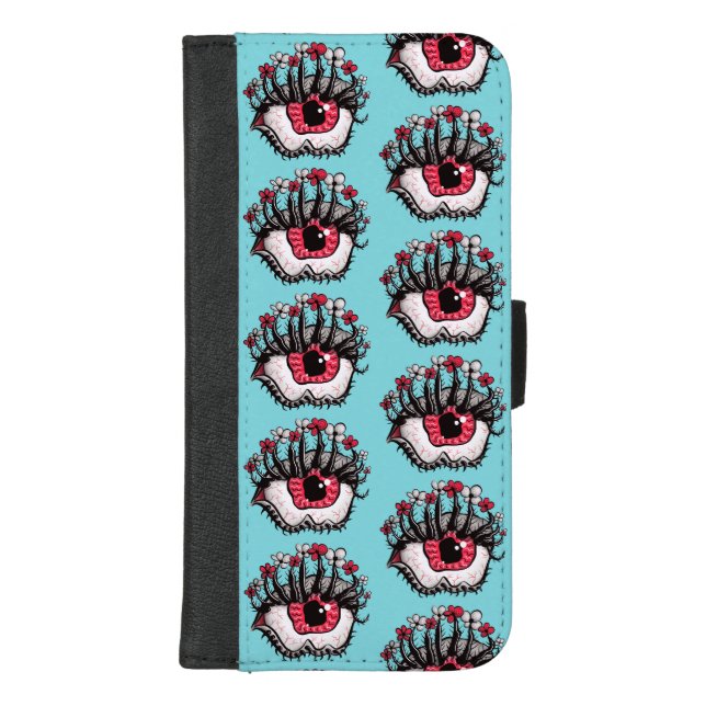 Macabre Eye Melt Creepy Psychedelic Dark Art iPhone Wallet Case (Front)