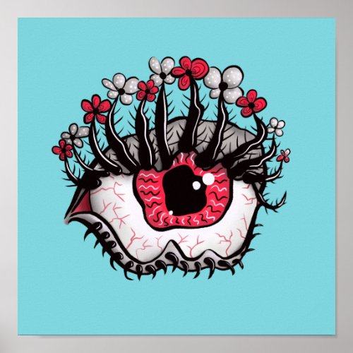Macabre Eye Melt Creepy Psychedelic Dark Art Poster