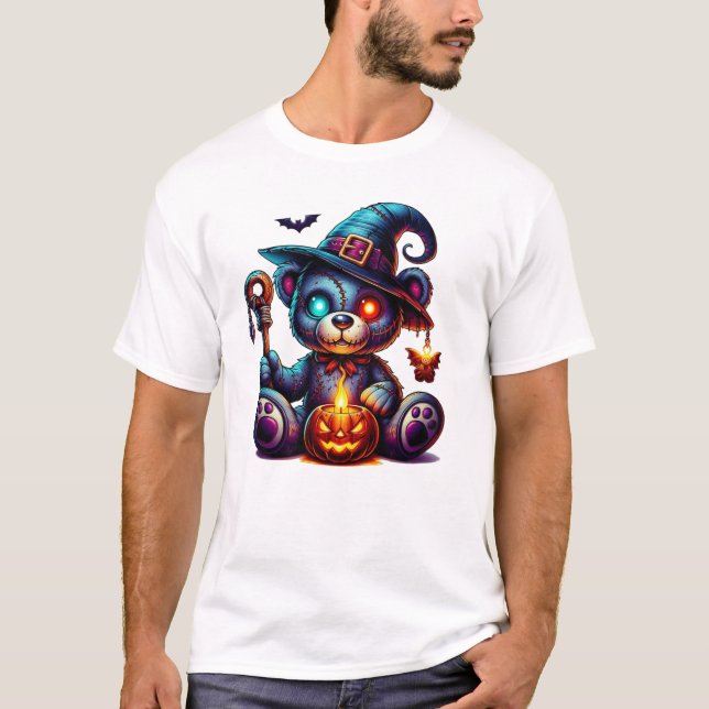 Macabre Skeleton Teddy Bear T-Shirt (Front)