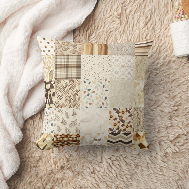 Macadamia Nut Cheat Quilt Pattern 2025 Throw Pillow (Blanket)