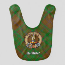 MacAlister of Glenbarr Crest over Hunting Tartan Baby Bib