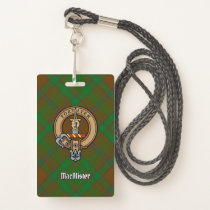 MacAlister of Glenbarr Crest over Hunting Tartan Badge