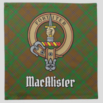 MacAlister of Glenbarr Crest over Hunting Tartan Cloth Napkin