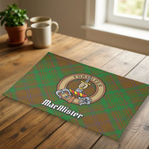 MacAlister of Glenbarr Crest over Hunting Tartan Cloth Placemat