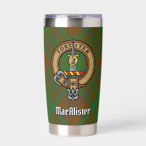 MacAlister of Glenbarr Crest over Hunting Tartan Insulated Tumbler