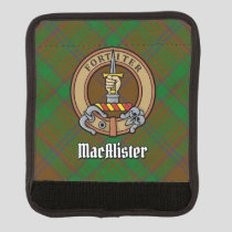 MacAlister of Glenbarr Crest over Hunting Tartan Luggage Handle Wrap