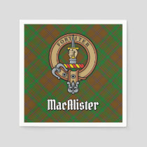 MacAlister of Glenbarr Crest over Hunting Tartan Napkins