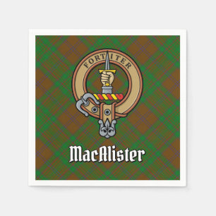 MacAlister of Glenbarr Crest over Hunting Tartan Napkins