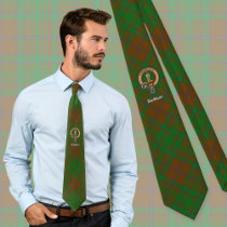 MacAlister of Glenbarr Crest over Hunting Tartan Neck Tie