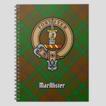 MacAlister of Glenbarr Crest over Hunting Tartan Notebook