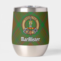 MacAlister of Glenbarr Crest over Hunting Tartan Thermal Wine Tumbler