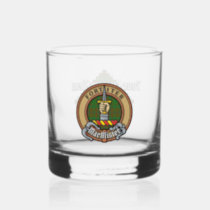 MacAlister of Glenbarr Crest over Hunting Tartan Whiskey Glass