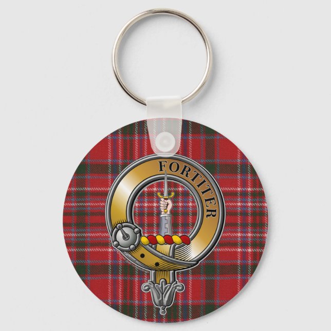 MacAlister Tartan & Badge Keychain (Front)