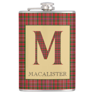 MacAlister Tartan Monogram M  Flask
