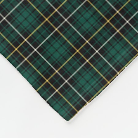 Macalpine Clan Green And Black Tartan Fleece Blanket
