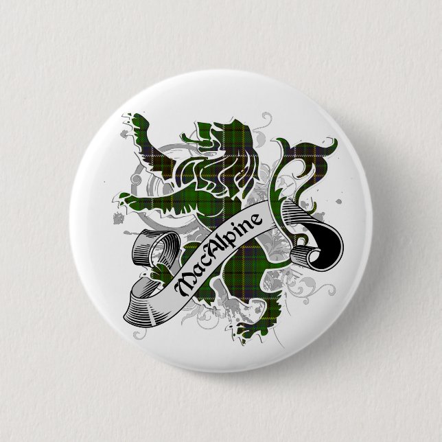 MacAlpine Tartan Lion Pinback Button (Front)