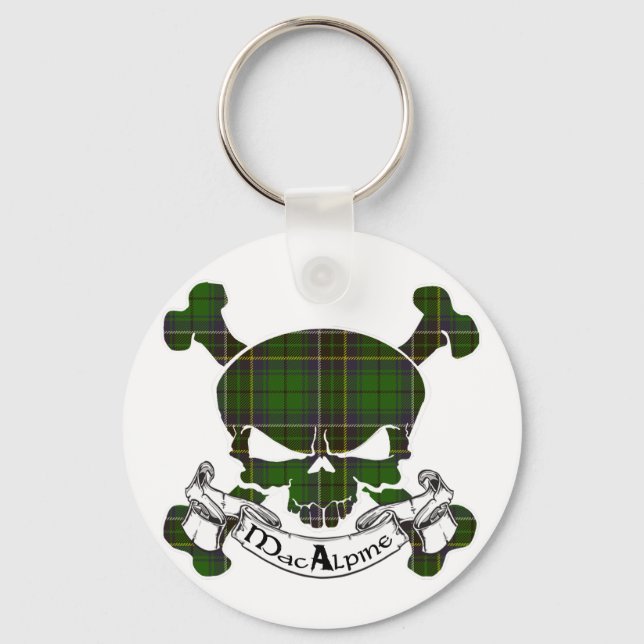 MacAlpine Tartan Skull Keychain (Front)