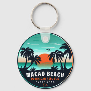 Macao Beach Dominican Retro Sunset Souvenir 60s Keychain