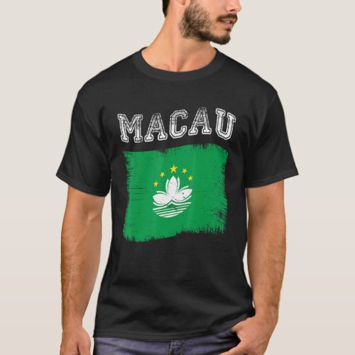 Macao Flag Tourist Holiday Destination Macau Flag T_Shirt