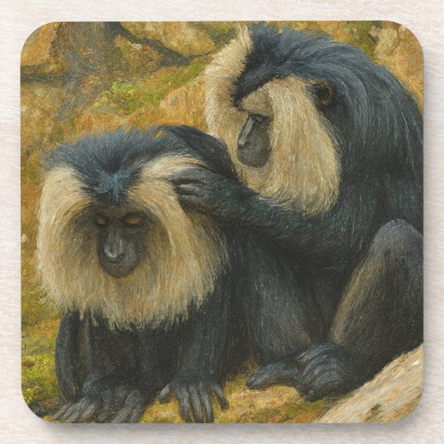 Macaque Bond – Grooming Ritual Beverage Coaster (Front)