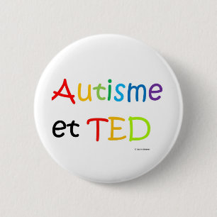 Macaron Autisme TED arc-en-ciel Pinback Button