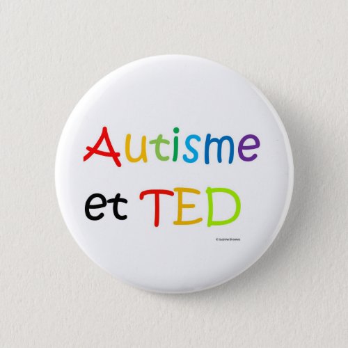 Macaron Autisme TED arc_en_ciel Pinback Button