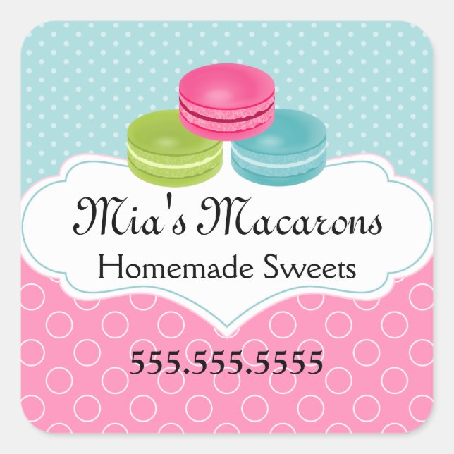 Macaron Bakery Box Seal (Front)
