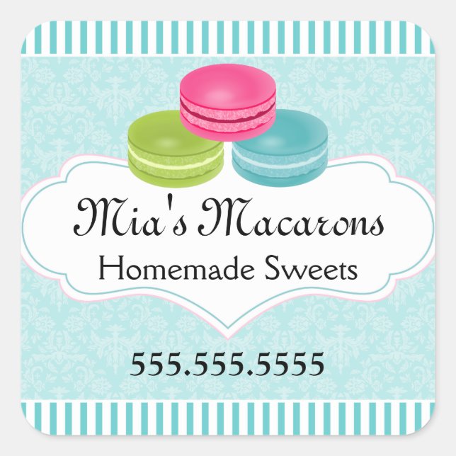 Macaron Bakery Box Seal (Front)