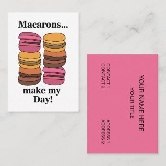 Macaron Bakery Restaurant Pastry Chef Business Card