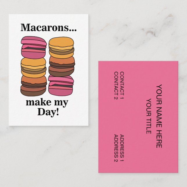 Macaron Bakery Restaurant Pastry Chef Business Card (Front/Back)